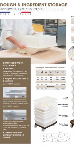 Контейнер за тесто, Ленена кърпа за втасване на хляб, Нож за декорация на тесто, Шпакли  Франция, снимка 8 - Аксесоари за кухня - 39455018