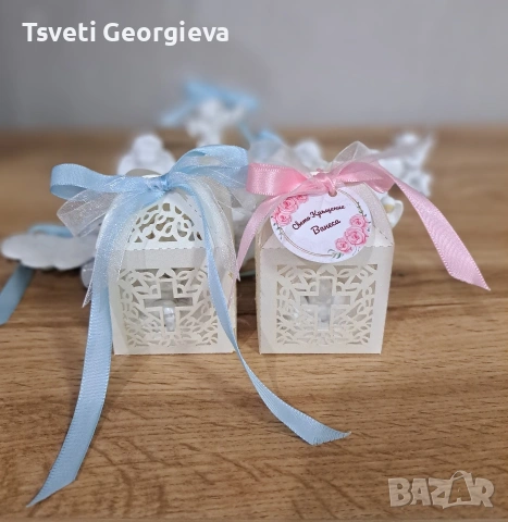 Подаръци за гости - ангелчета, кутийки, крила. Етикети за поводи, снимка 2 - Декорация - 53528176