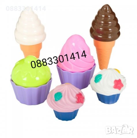 Детски комплект Мъфин и сладолед 6 части 
