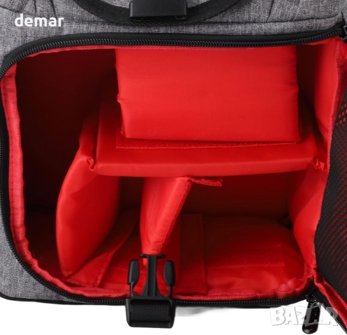 LICAEVEY чанта с презрамка за DSLR/SLR/безогледални фотоапарати, сива, снимка 8 - Чанти, стативи, аксесоари - 51929547