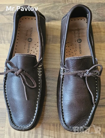 Италиански мокасини естествена кожа Stone Haven.номер 40-41