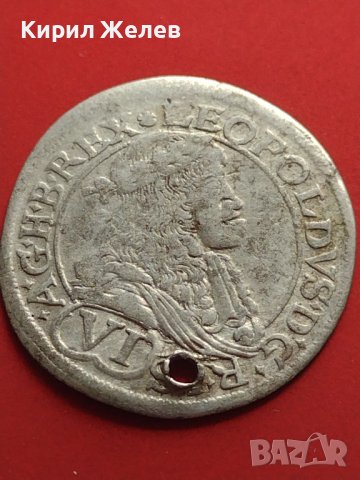 Сребърна монета 6 кройцера 1678г. Леополд първи Свещена Римска Империя 13717