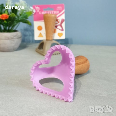 3499 Резец за равиоли с дръжка, форма сърце или кръг, снимка 4 - Форми - 40196915