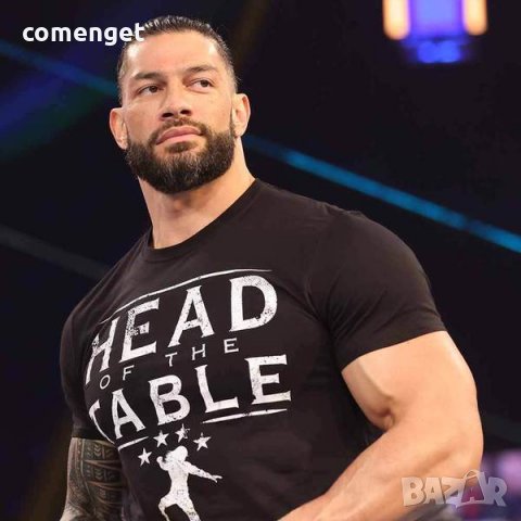 WWE 2021! Мъжки и Детски КЕЧ ТЕНИСКИ ROMAN REIGNS HEAD OF TABLE! ПОРЪЧАЙ С ТВОЯ ИДЕЯ!, снимка 1 - Тениски - 32686770