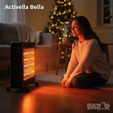 Кварцова печка 2200W с 4 тръби – бързо отопление и нисък разход, снимка 3 - Отоплителни печки - 52592015