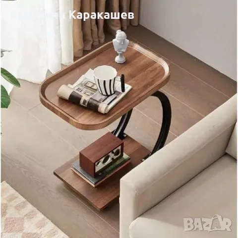 Странична масичка от масивно дърво в минималистичен стил, снимка 1