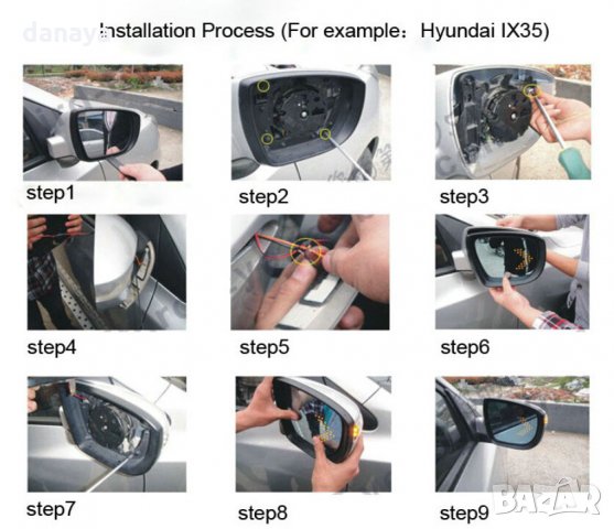 Модерни Led 2255 Стрелки за Огледало на Кола Диодни Мигачи за Автомобил, снимка 7 - Аксесоари и консумативи - 33272827