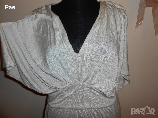 Прохладна златиста рокля + колан, снимка 1