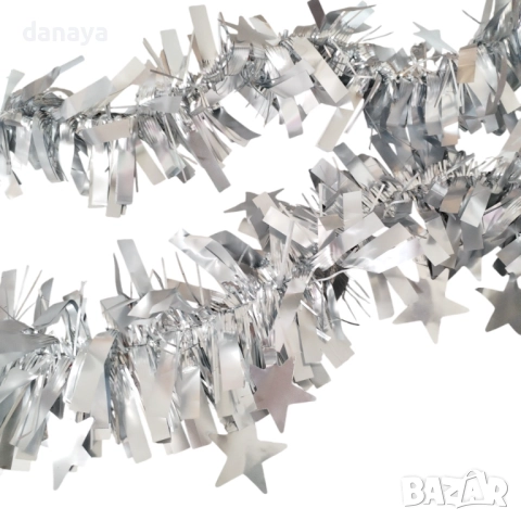 6187 Коледен гирлянд със звездички, декоративна украса за елха, 200 см, снимка 2 - Декорация за дома - 51891121