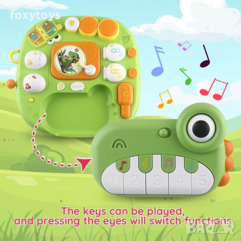 Интерактивна музикална масичка „Динозавър с пиано“, снимка 12 - Образователни игри - 52774397