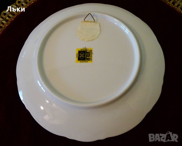 Рисувана чиния баварски порцелан,злато,опалин,барок., снимка 5 - Чинии - 36836903