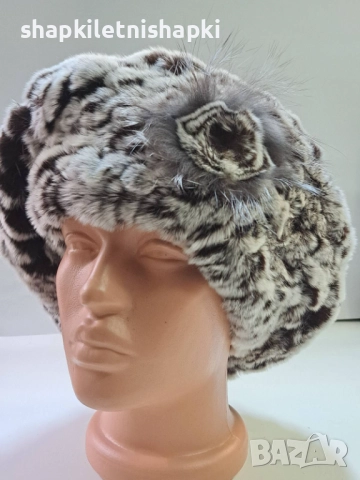 Дамска шапка лукс,барета Чинчила - 113