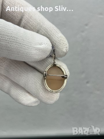 Немска сребърна брошка Камея. №4817, снимка 4 - Антикварни и старинни предмети - 43129529