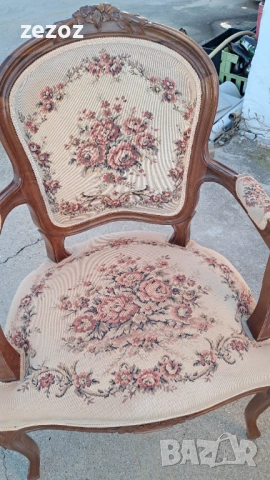 Комплект за хол барок махагон, снимка 6 - Дивани и мека мебел - 53246792