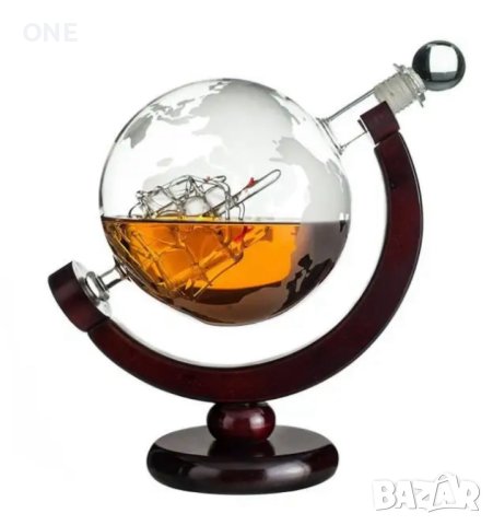 Декантер глобус, комплект с две чаши, снимка 3 - Чаши - 42956080