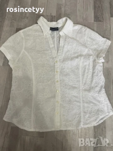 бяла риза с къс ръкав