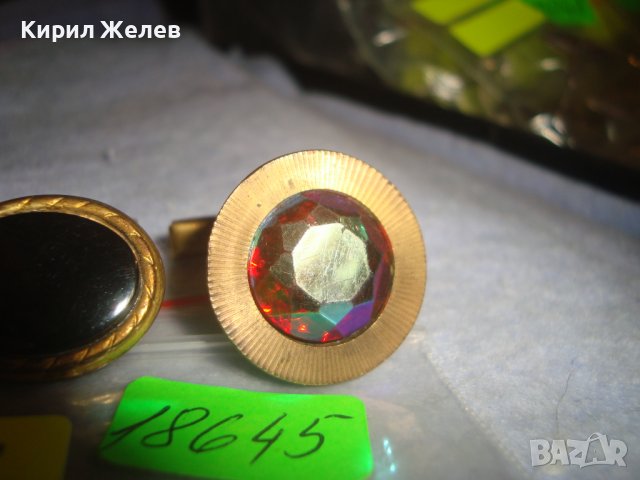 ЛОТ 3 СТАРИ РЕДКИ ПОЗЛАТЕНИ БУТОНЕЛИ с ХЕМАТИТ ЧЕРЕН ОНИКС и БОХЕМСКИ КРИСТАЛ 18645, снимка 5 - Антикварни и старинни предмети - 37597468