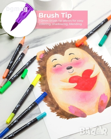 Ohuhu Maui Series 36 цвята маркери с два писеца-четка и тънък, снимка 6 - Ученически пособия, канцеларски материали - 52143166