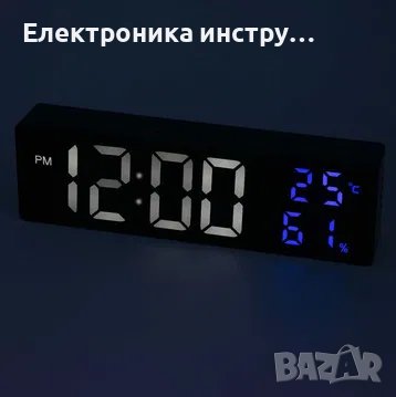 Цифров LED будилник с дисплей за температура и влажност, снимка 4 - Друга електроника - 43164609