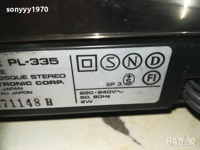 PIONEER PL-335 MADE IN JAPAN-ВНОС SWISS 2210241802, снимка 14 - Грамофони - 47680216
