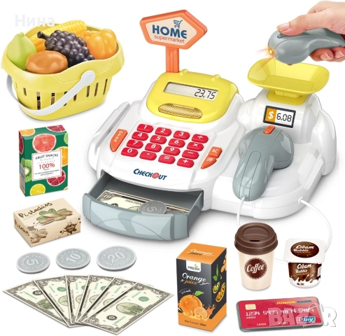 Детски супермаркет Home, реална Елка, плодове, четец, снимка 3 - Образователни игри - 52620418