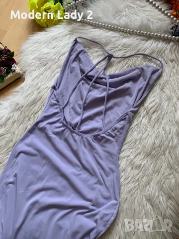 Светло лилава миди рокля, снимка 3 - Рокли - 50989442