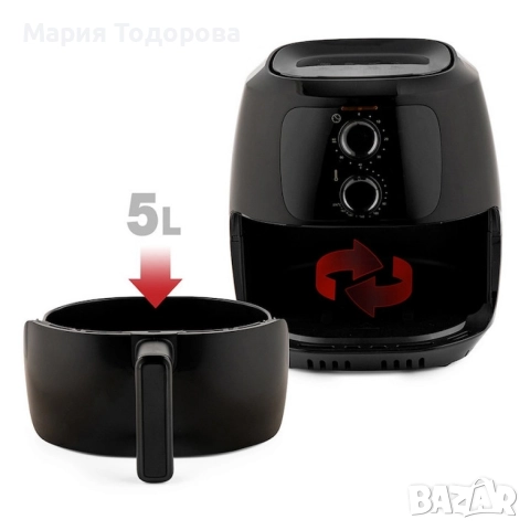 Фритюрник с горещ въздух MUHLER, 4L, 1500W, механичен, снимка 5 - Съдове за готвене - 52976134