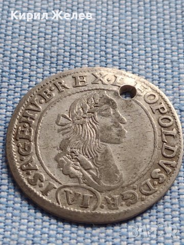 Сребърна монета 6 кройцера 1671г. Леополд първи Кремниц Унгария 13689, снимка 6 - Нумизматика и бонистика - 42970900