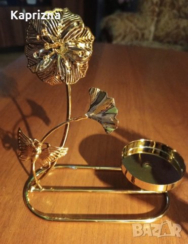 Свещник в златисто Golden, снимка 3 - Декорация за дома - 43051314