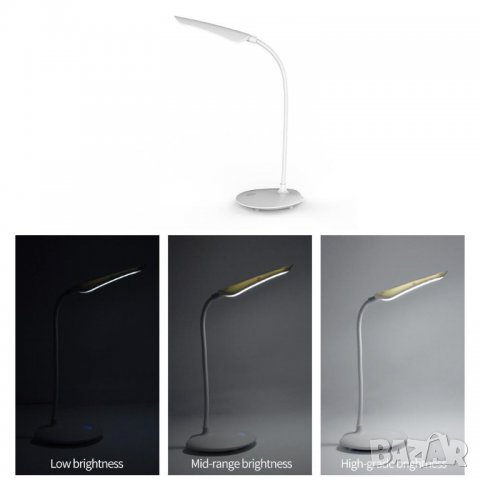 Лампа с огъващо се гумирано рамо и управление само с докосване, снимка 2 - Лед осветление - 32936332