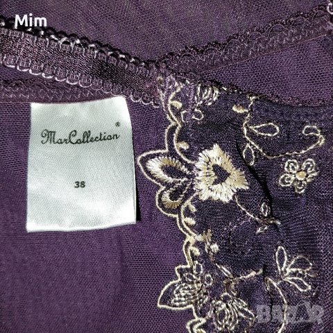 MarCollection S Тъмно лилава нощница с богата бродерия на бюста , снимка 4 - Нощници - 43262882