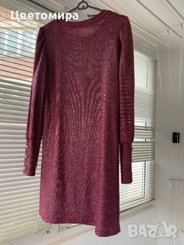 Блестяща лилава къса рокля/туника, снимка 2 - Рокли - 53045787