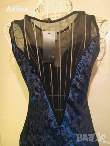Дамска рокля в тъмно синьо с тюл Размер М, снимка 7 - Рокли - 27780537