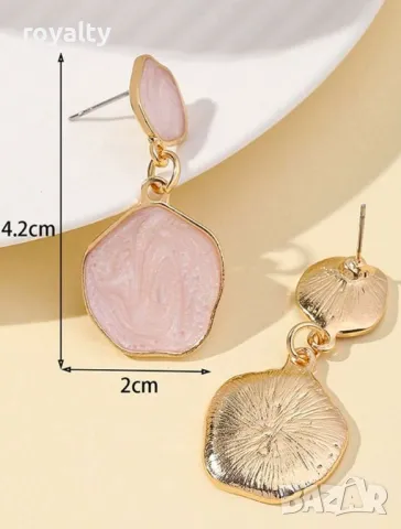 Елегантни обеци в Бохо стил от цинкови сплави в цветно масло 🥥, снимка 4 - Обеци - 49236510