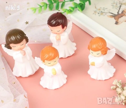 Ангел Ангелче пластмасова фигурка украса за торта пита кръщене украса декор декорация, снимка 2 - Фигурки - 30075306