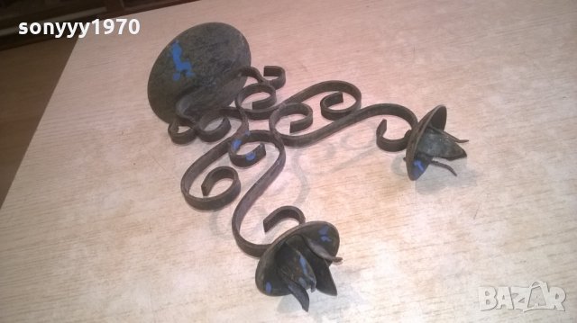 СТАР СВЕЩНИК КОВАНО ЖЕЛЯЗО-21Х18Х10СМ, снимка 5 - Колекции - 28022019