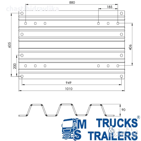 Плоча за лафет 90mm ACTROS MP4, снимка 2 - Части - 48409705