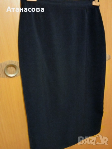 Дълга права пола- тъмносиня