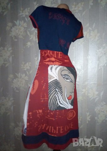Lulu H Paris- S/ M - Лятна цветна рокля 35% памук, 65% вискоза, снимка 3 - Рокли - 33375558