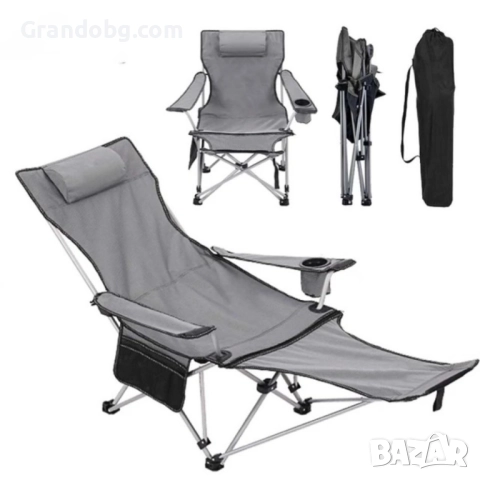 Сгъваем преносим стол WerkBull в 3 цвята с възглавница и поставка за телефон до 140кг за плаж и къмп, снимка 4 - Столове - 52108879