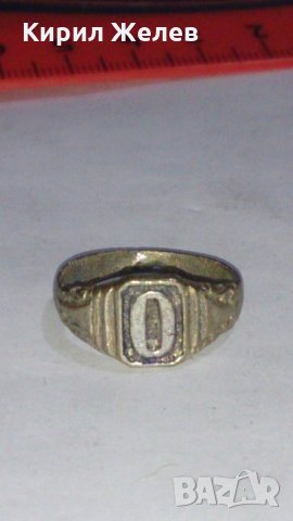 Старинен пръстен сачан ръчна изработка с БУКВА О - 67141, снимка 3 - Антикварни и старинни предмети - 28993409