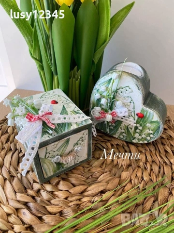 Свещник сърце-Момини сълзи!, снимка 5 - Декорация за дома - 53024113