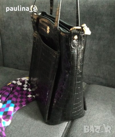 Луксозна лачена чанта в кроко принт , снимка 9 - Чанти - 36913067