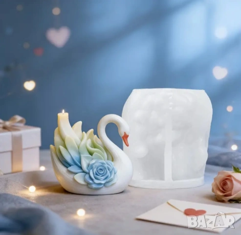 Молд лебед с роза, снимка 14 - Форми - 53059355