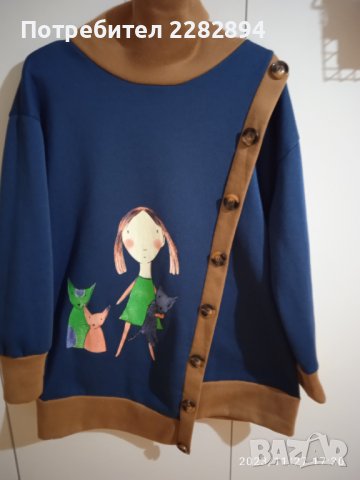 Блуза с котенца, размер Л