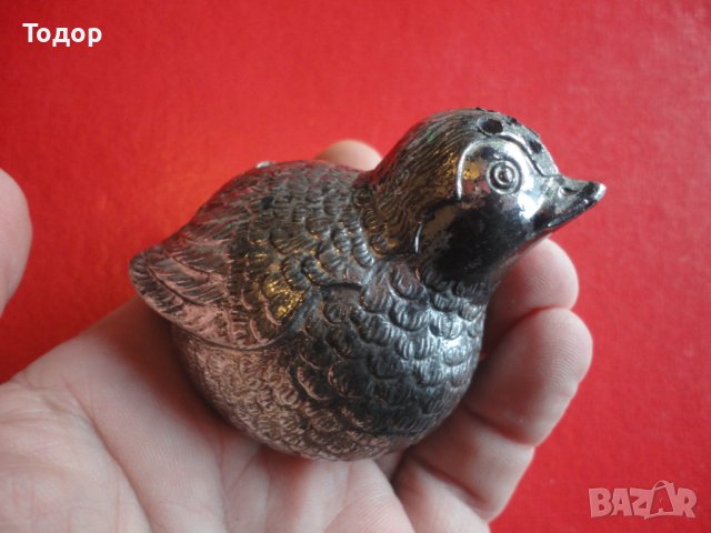 Невероятна бронзова солница пиперница врабче 1, снимка 8 - Аксесоари за кухня - 43523649