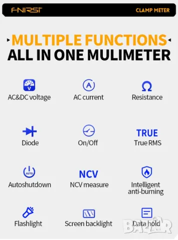 Цифров мултицет с клещи FNIRSI MC-40, снимка 9 - Клещи - 49824798