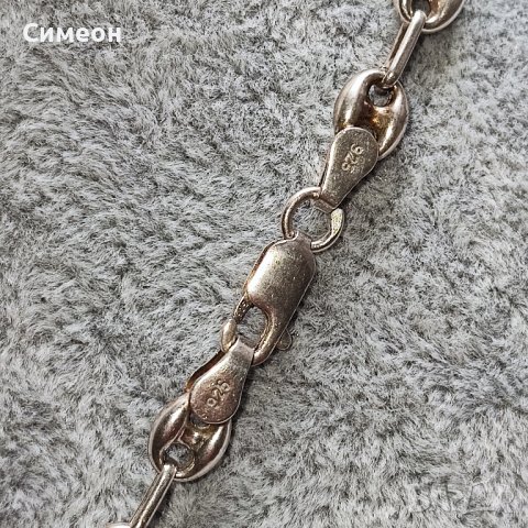 Сребърен синджир бобчета, снимка 5 - Колиета, медальони, синджири - 43887685