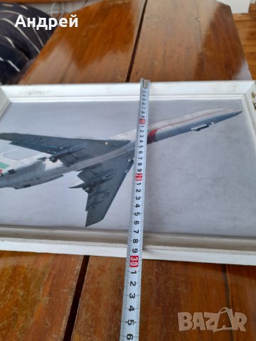 Стара картина,ситопечат,снимка Самолет, снимка 3 - Други ценни предмети - 43255448