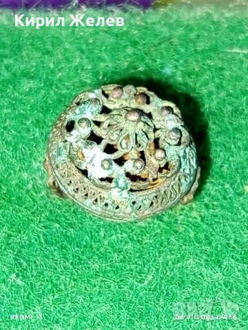 Възрожденски сребърен пръстен филигранна изработка с гранулация ювелирна изработка 24469, снимка 3 - Пръстени - 52960907